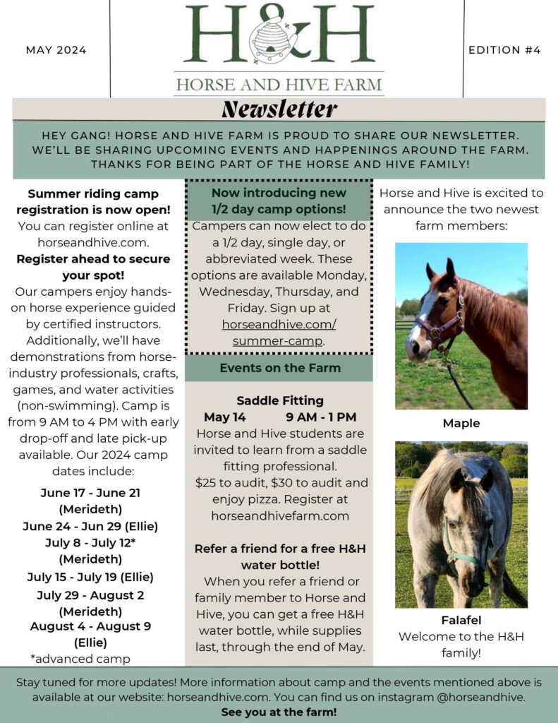 May Newsletter | Horse & Hive Farm